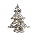 Albero 20 Led in rattan con neve a batteria