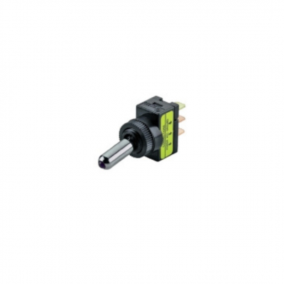 Interruttore leva con led 12V verde